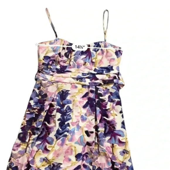 Vintage City Triangles spaghetti strap mini dress abstract floral 7/8 90’s - Picture 7 of 14